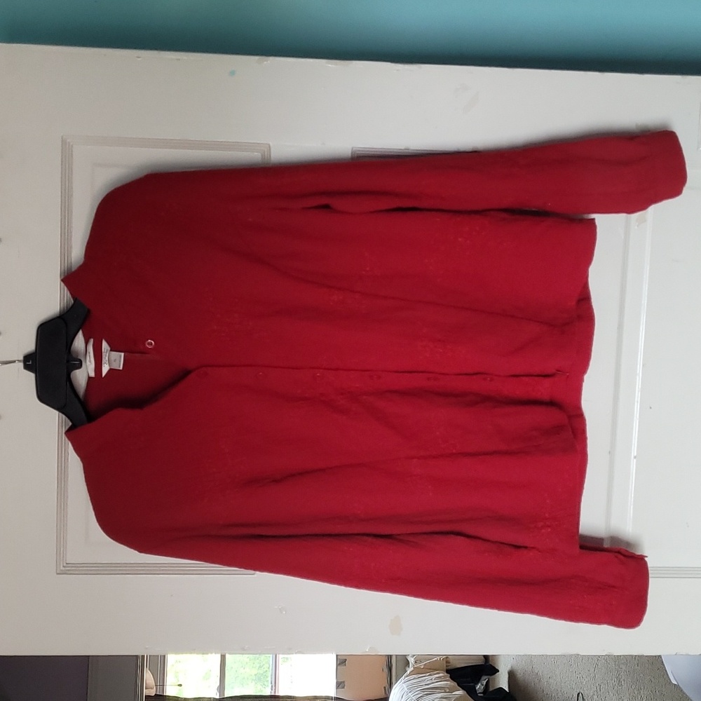 Red Long Sleeve Christopher & Banks Blouse